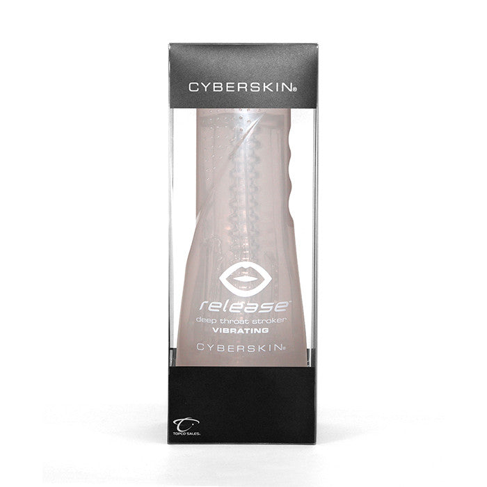 CyberSkin® Release™ Deep Throat Stroker, transparente, vibrante