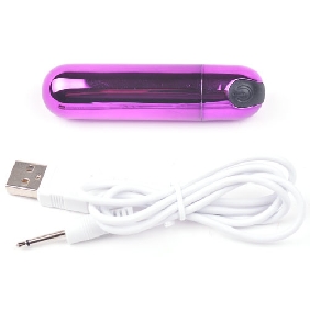 Bala vibradora de recarga USB de color púrpura de 10 velocidades